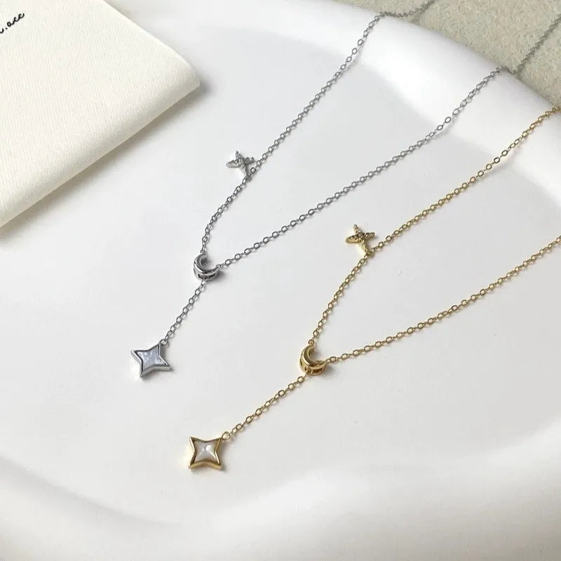 Lunar Shine Lariat Necklace