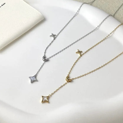 Lunar Shine Lariat Necklace