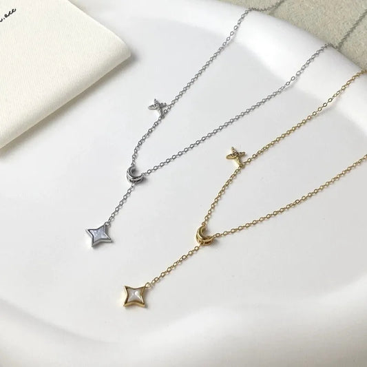 Lunar Shine Lariat Necklace