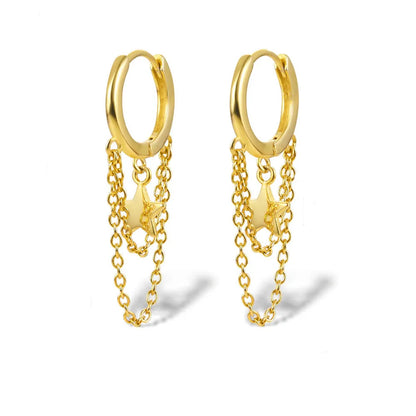 The Starlight Cascade Hoops Earrings