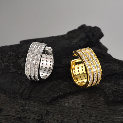 Super Flash Non Tarnish  Cubic Zircon Hoop Ear Cuff (One Piece)