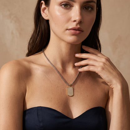 Brass Zircon Charm Necklace