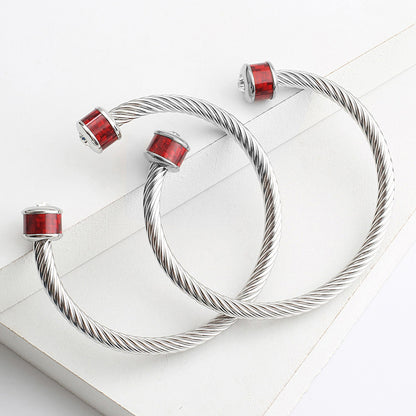 Different Colors Silver Bracelet Bangle