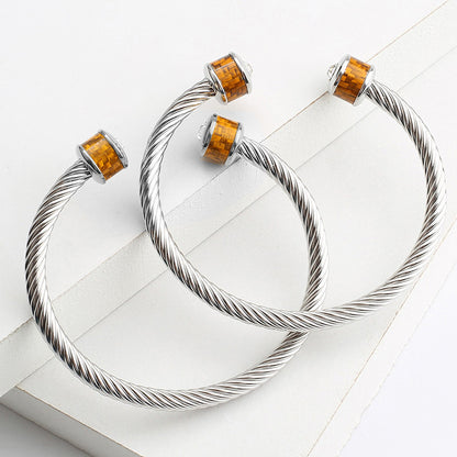 Different Colors Silver Bracelet Bangle