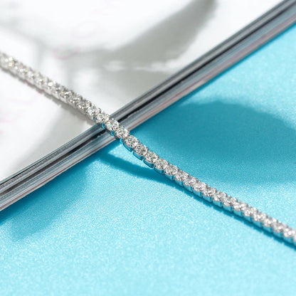 Tennis Princess Cut Zirconia Anklet