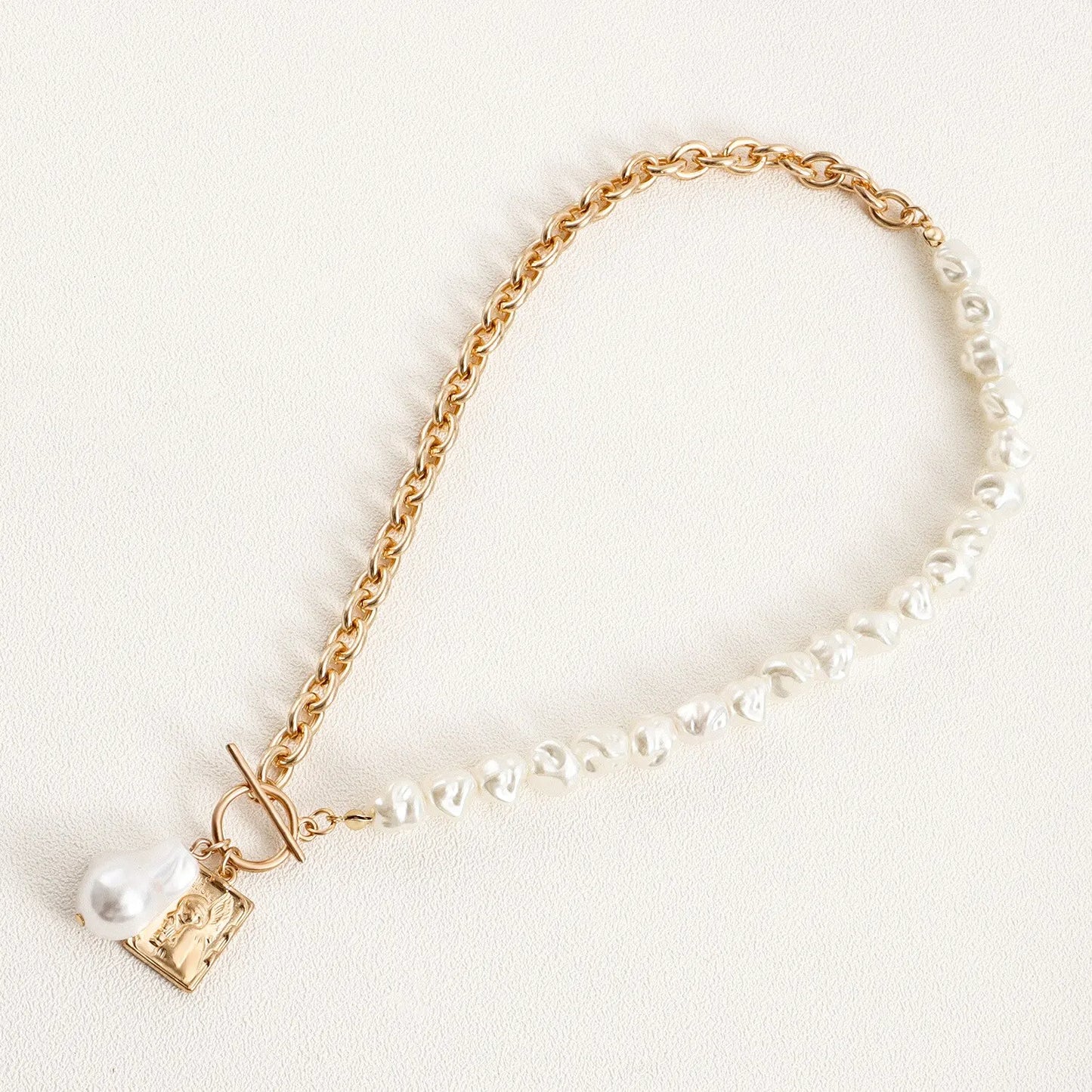 Five Different style of White Imitation Pearl Bead Necklace