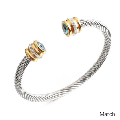 Birth Stone Bracelet Bangle