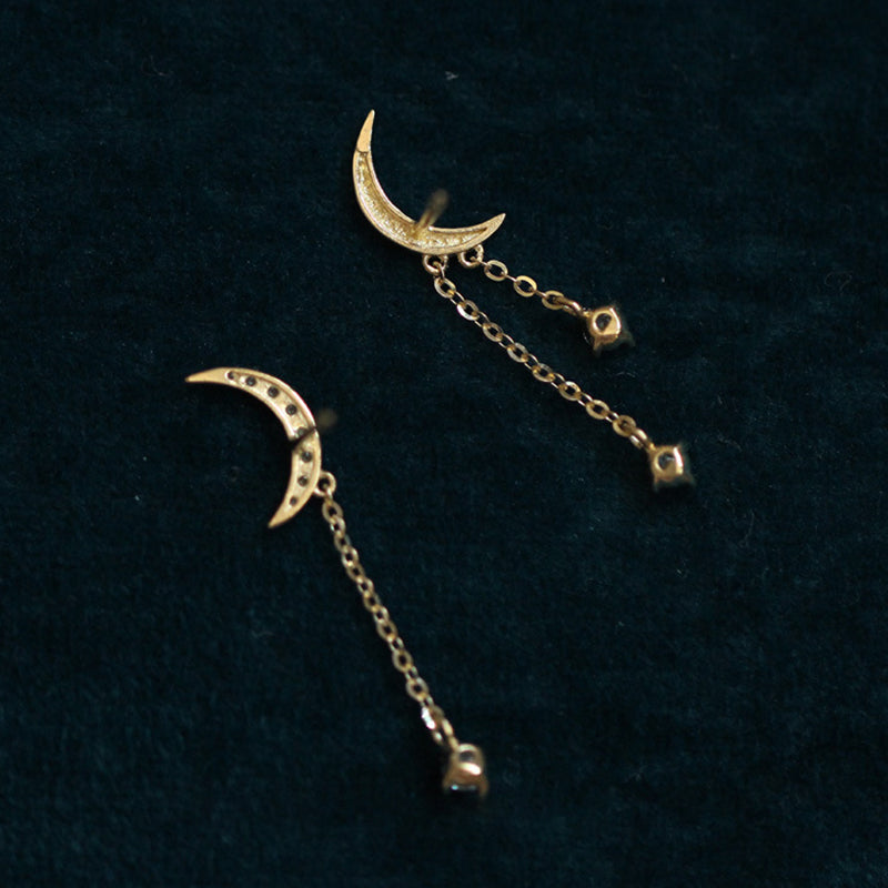 Lunar Sparkle Dangle Earrings