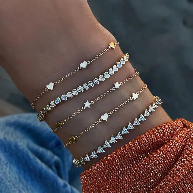 Glimmer Heart Tennis Bracelet