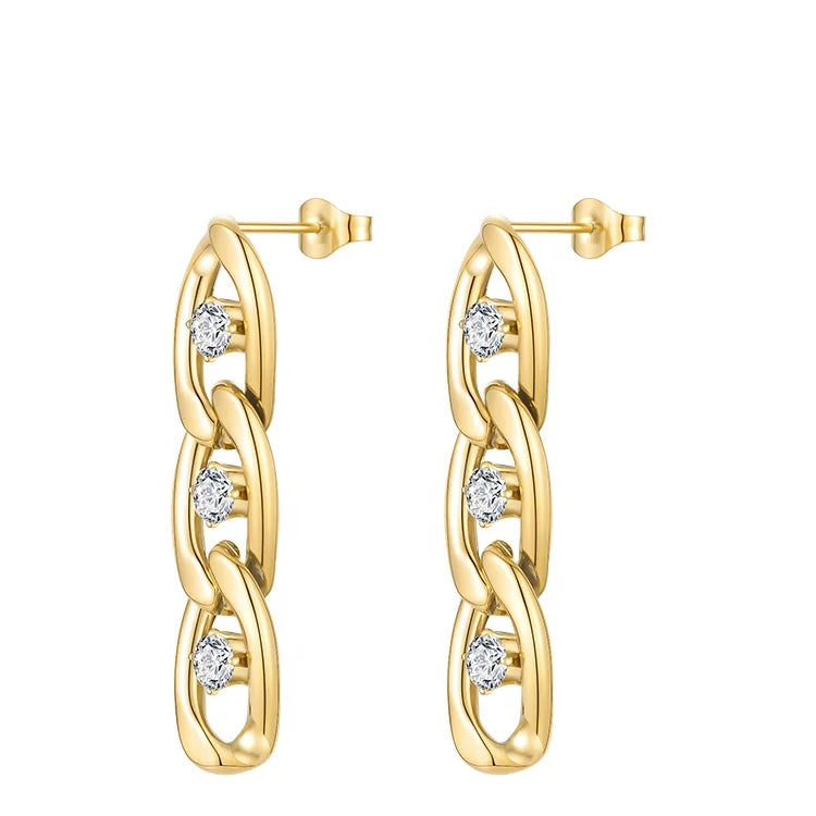 Trinity Link Hoops Earring