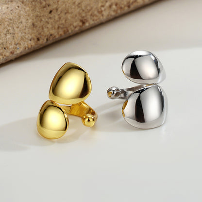 Glossy Double-layer Buckle Ear Cuff (One Piece)