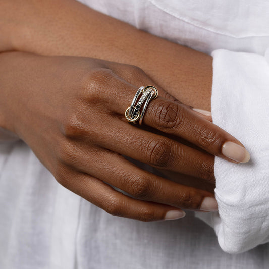 Symphony Stacks Ring - Three Layer Black