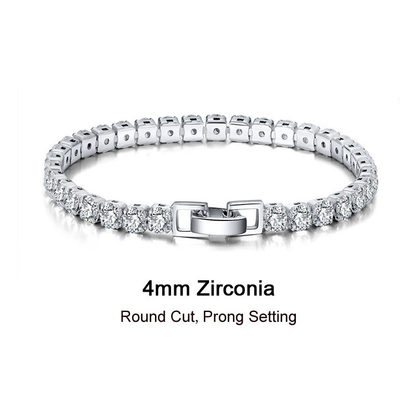 Tennis Cubic 4.0 mm Zirconia Bracelet - Fold Over Clasp