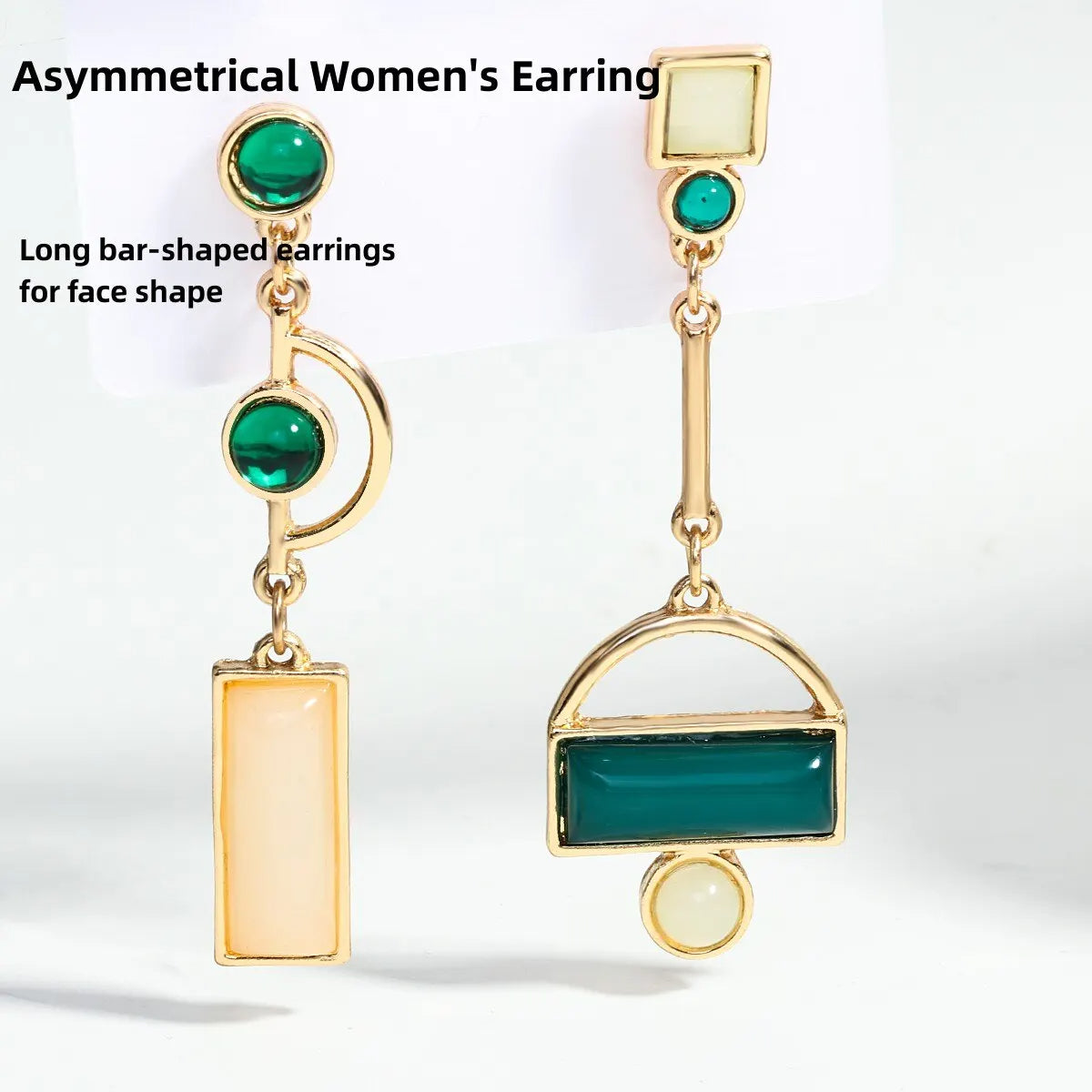 Irregular Enamel Geometric Drop Earrings