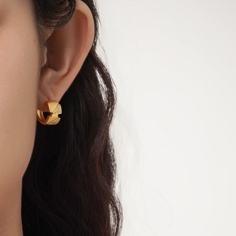 Facet Shimmer Hoop Earrings