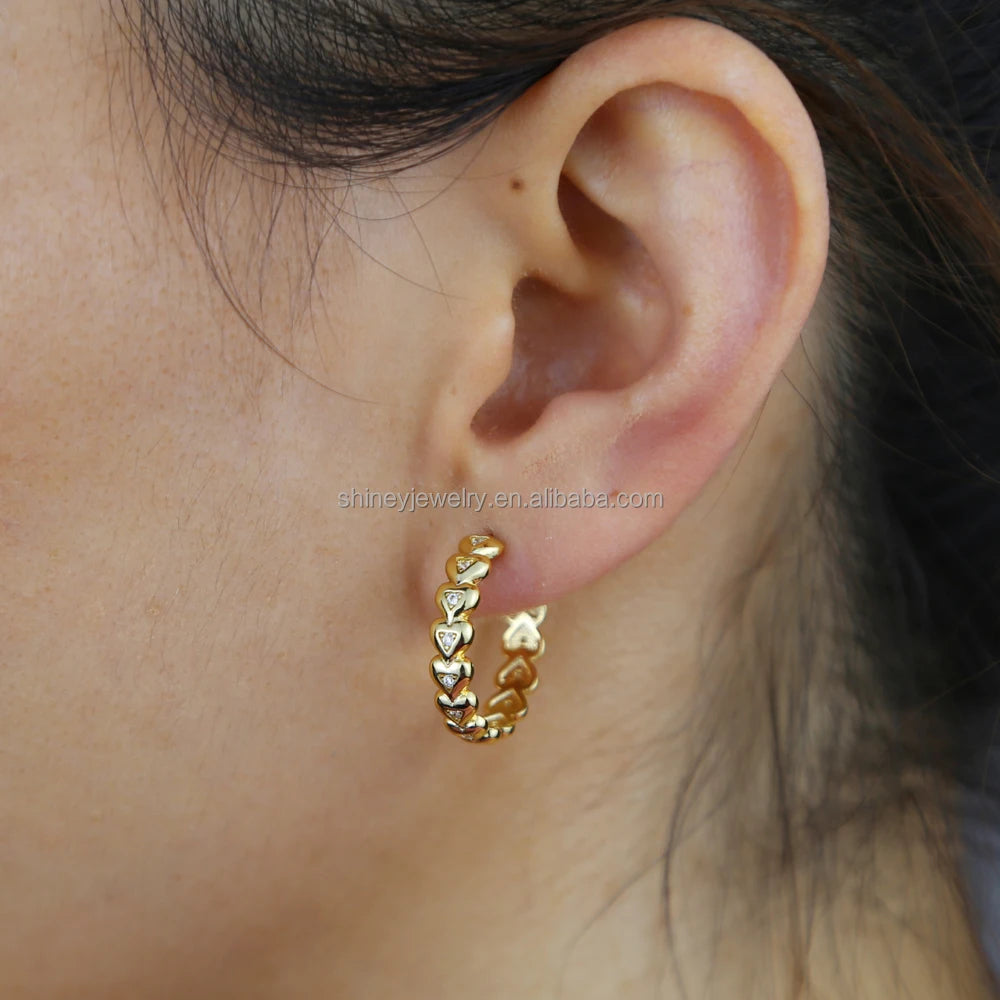 Sweetheart Embrace Hoops Earring