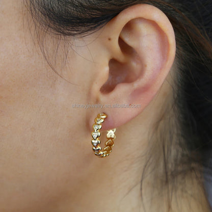 Sweetheart Embrace Hoops Earring