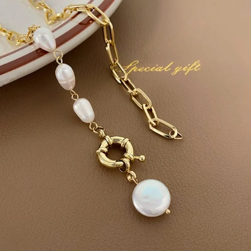 Five Different style of White Imitation Pearl Bead Necklace