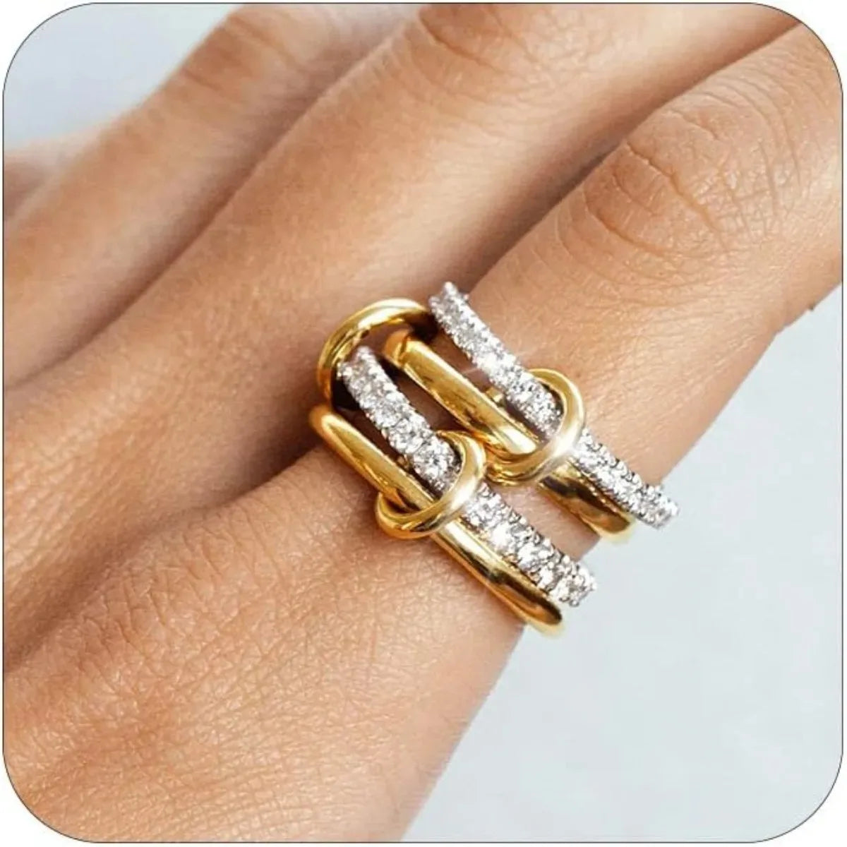 Symphony Stacks Two-Tone Ring - Four Layers