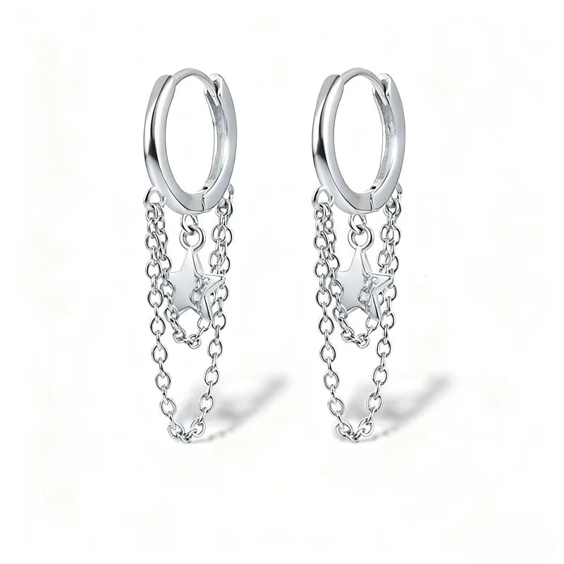 The Starlight Cascade Hoops Earrings