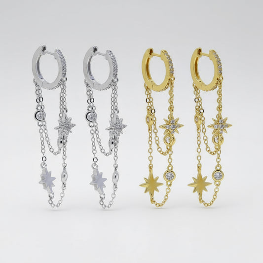 Galaxy Stream Dangle Hoop Earrings