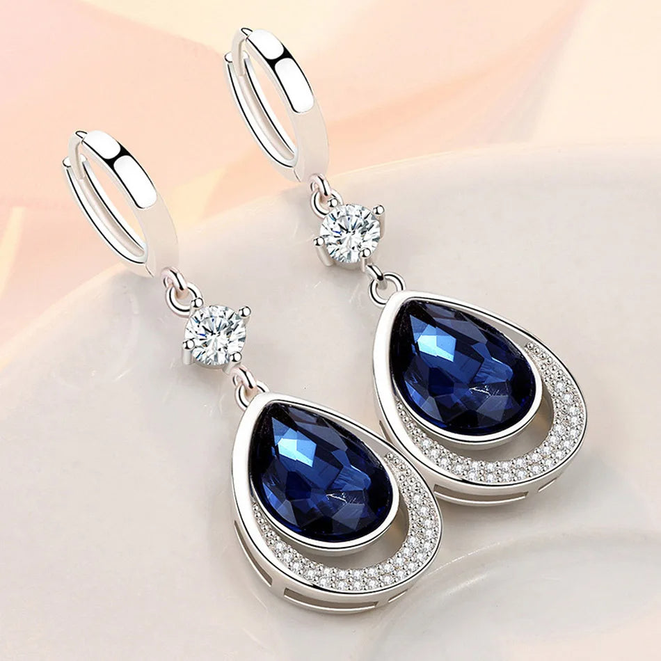 Water Drop Sapphire Earrings