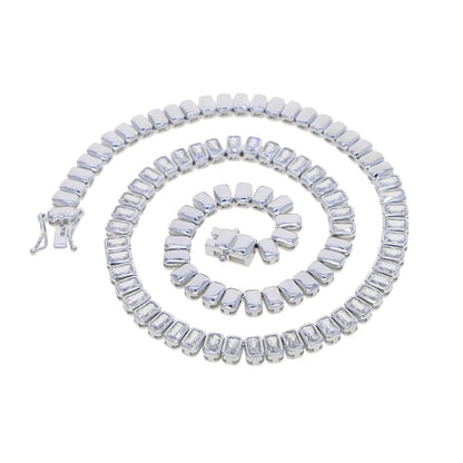 Tennis - Rectangle Choker Various Shaped Bezel CZ Tennis Necklace