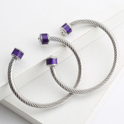 Different Colors Silver Bracelet Bangle