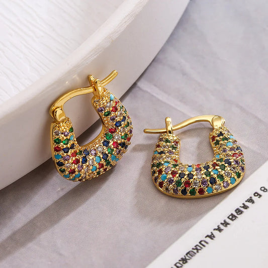 Trendy Gold Color Bamboo Design Hoop Earrings (2 Designs)