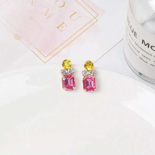 Crystal Geometric Stud Earrings