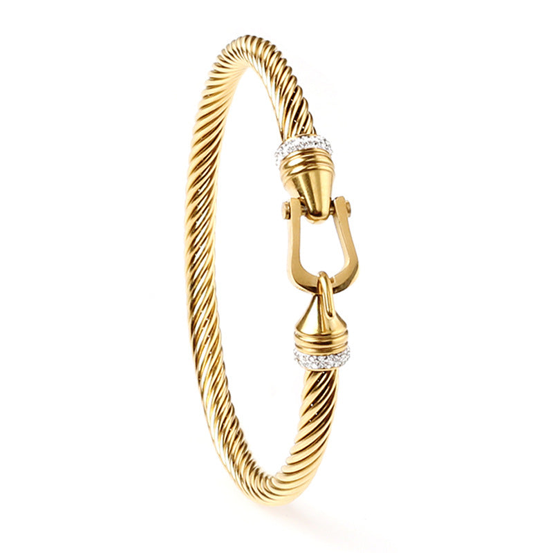 Elegant Gold Plated with Hook Bracelet Banglei