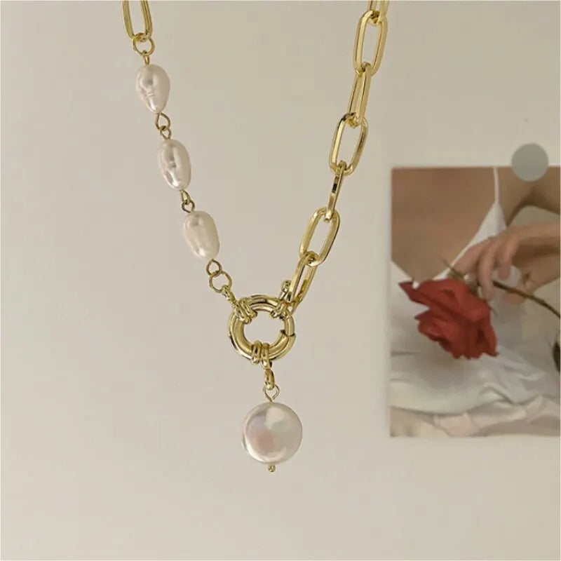 Five Different style of White Imitation Pearl Bead Necklace