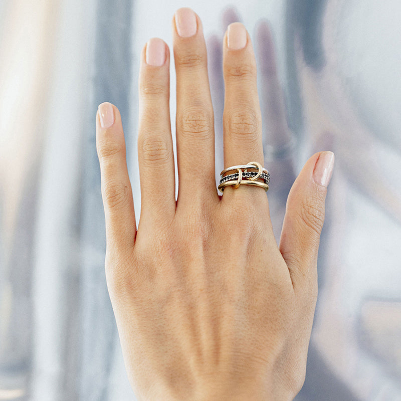 Symphony Stacks Ring - Three Layer Black