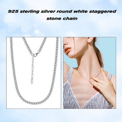 Tennis Round Cubic 4.0mm Zirconia Necklace Length 14+2inches/ 18+2inches