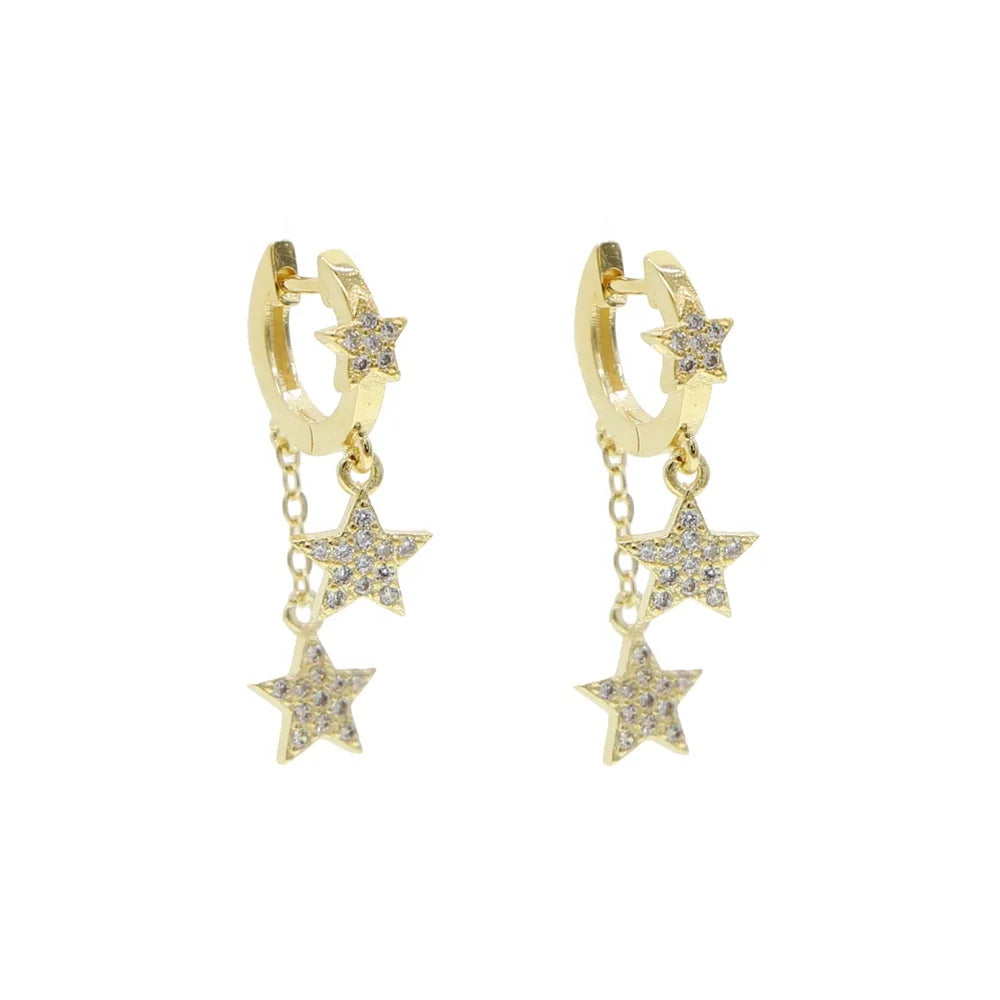 Starlight Cascade Hoop Earrings