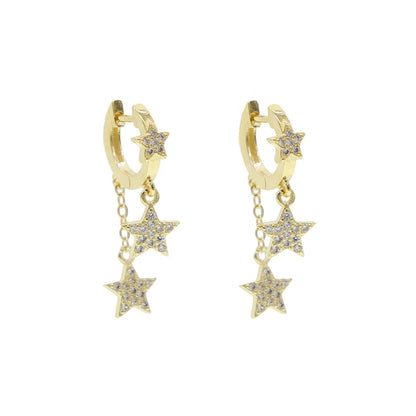 Starlight Cascade Hoop Earrings