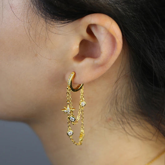 Galaxy Stream Dangle Hoop Earrings