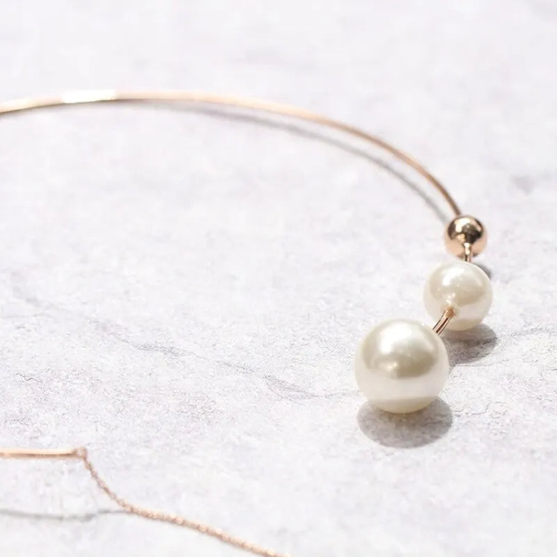 Five Different style of White Imitation Pearl Bead Necklace