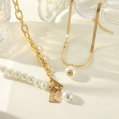 Tow PCS Pearl with Gold Necklace