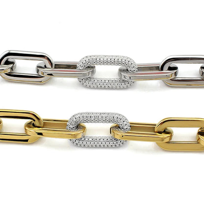 Crystal Stones Link Chain Bracelet