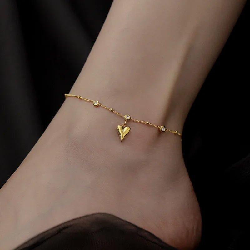 Trendy love Heart Anklet