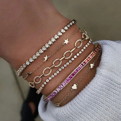 Glimmer Heart Tennis Bracelet