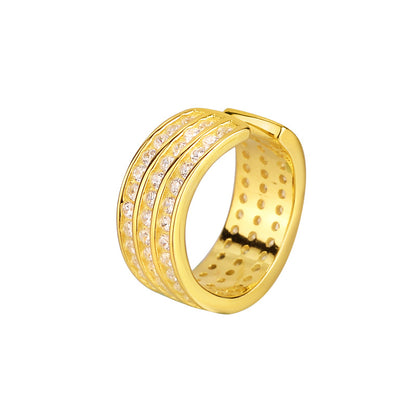 Super Flash Non Tarnish  Cubic Zircon Hoop Ear Cuff (One Piece)