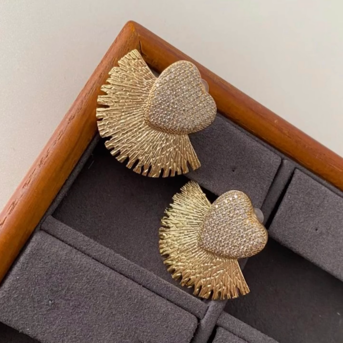 Heart Radiance Fan Earrings