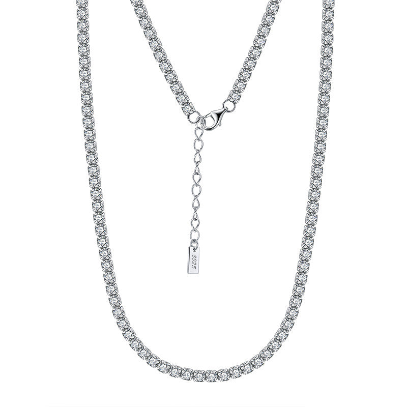 Tennis Round Cubic 3.0mm Zirconia Necklace Length 36cm+5cm/ (14inches +2inches) 46cm + 5cm  (18inches +2Inches)