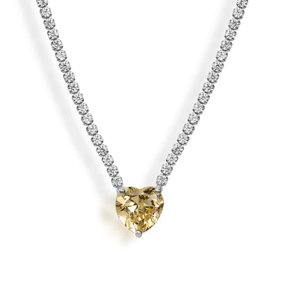 Teardrop / Heart Pendent Tennis Chain Necklace