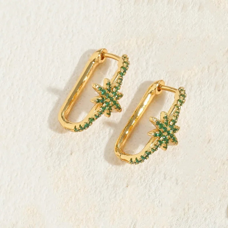North Star Statement Hoop Earrings