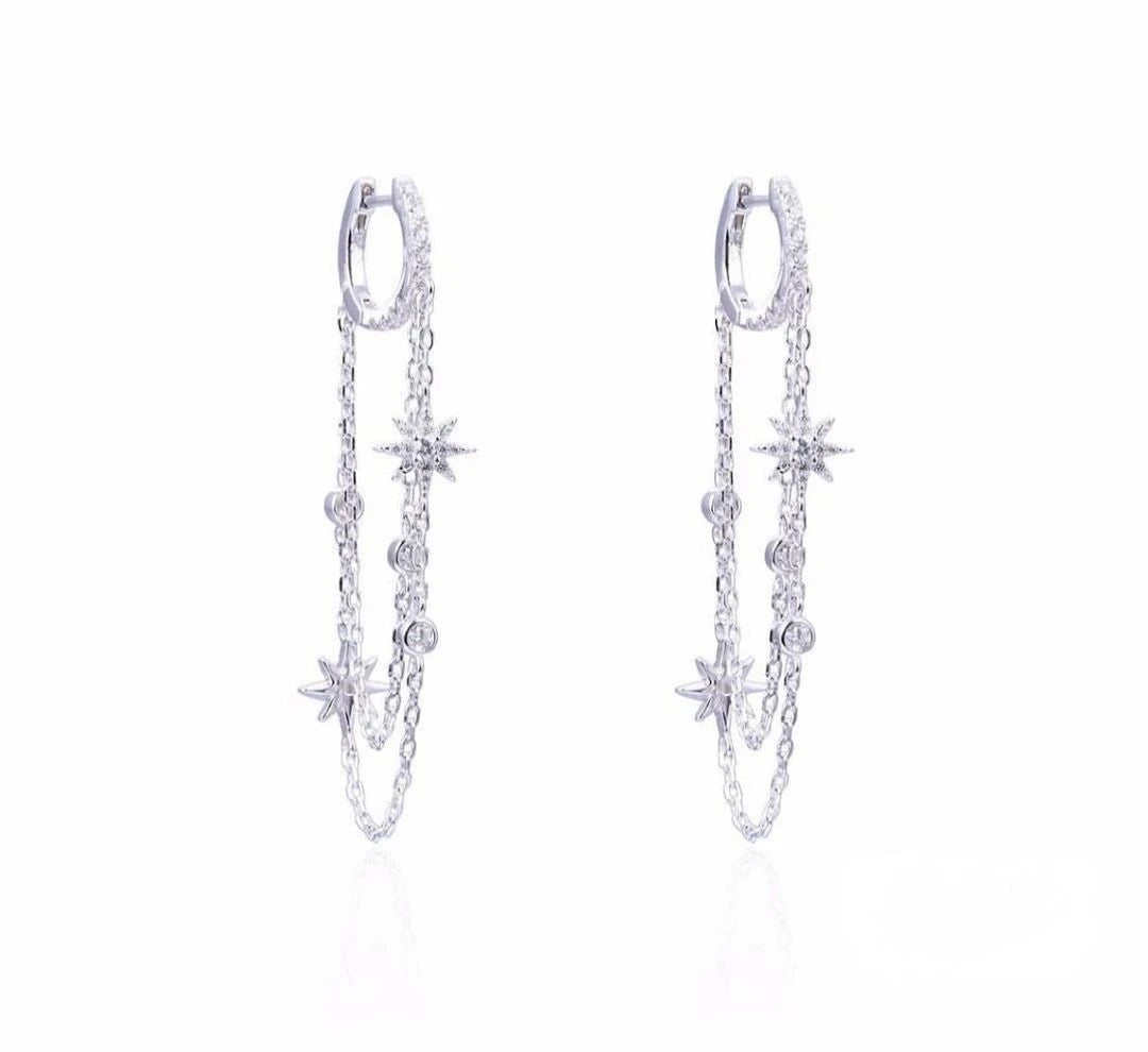 Galaxy Stream Dangle Hoop Earrings