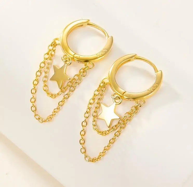The Starlight Cascade Hoops Earrings