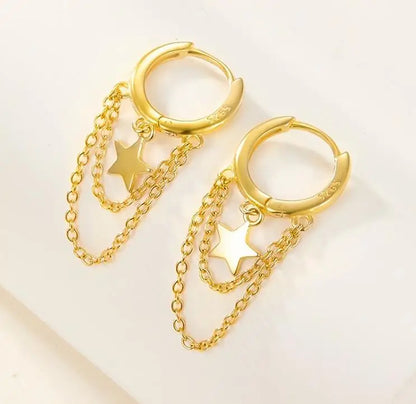 The Starlight Cascade Hoops Earrings